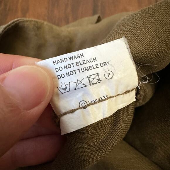 GIUSTO DAMA Skirted Pants Brown Wrap Straight Leg Linen Lightweight - Picture 12 of 15